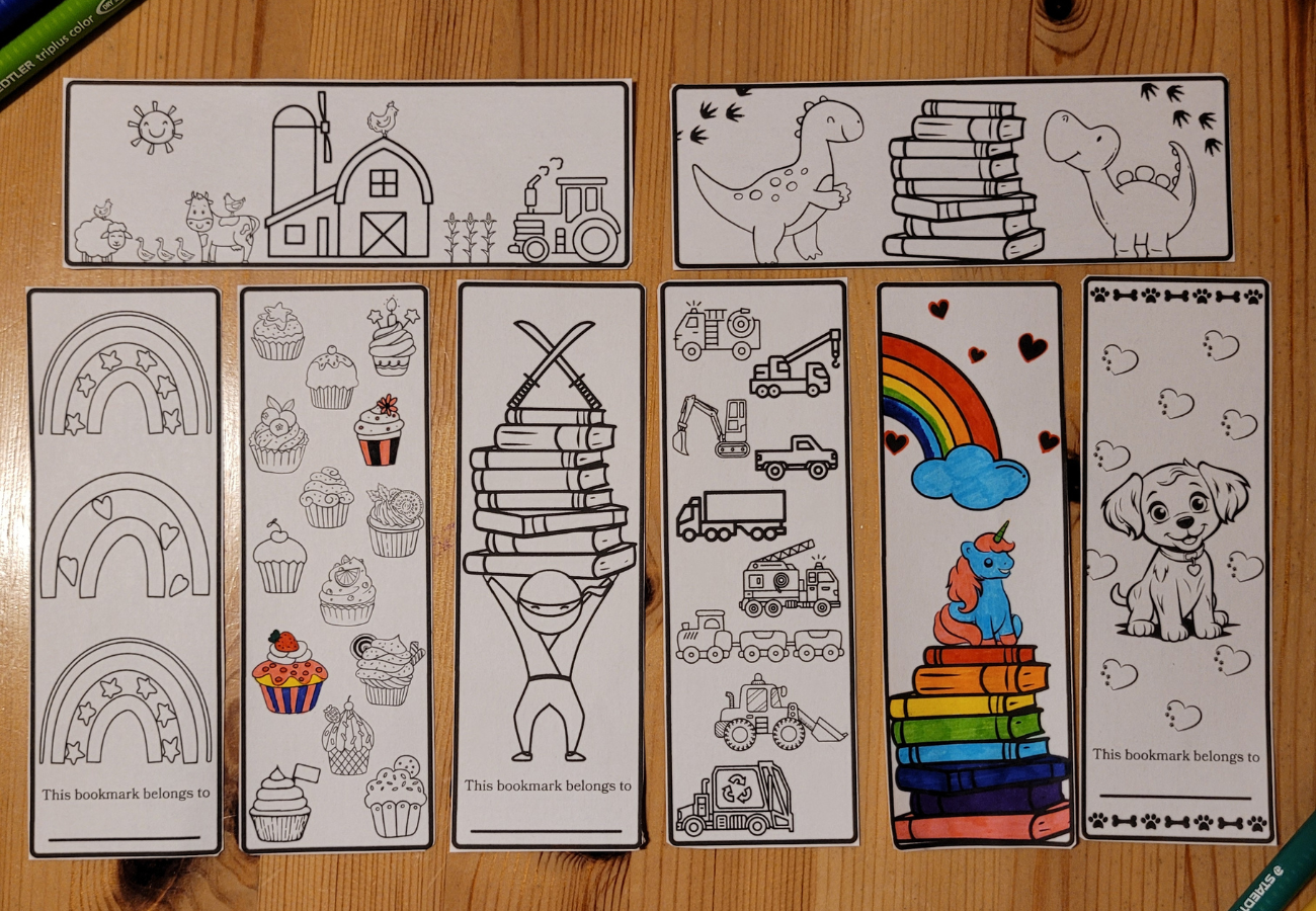 FREE Printable Coloring Bookmarks for Kids (PDF Download)