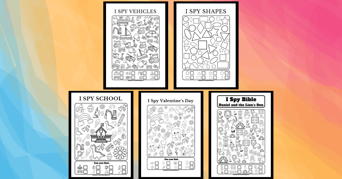 I Spy Printables for Kids FREE PDF Games