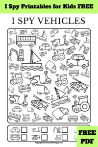 I Spy Printables for Kids FREE PDF Games