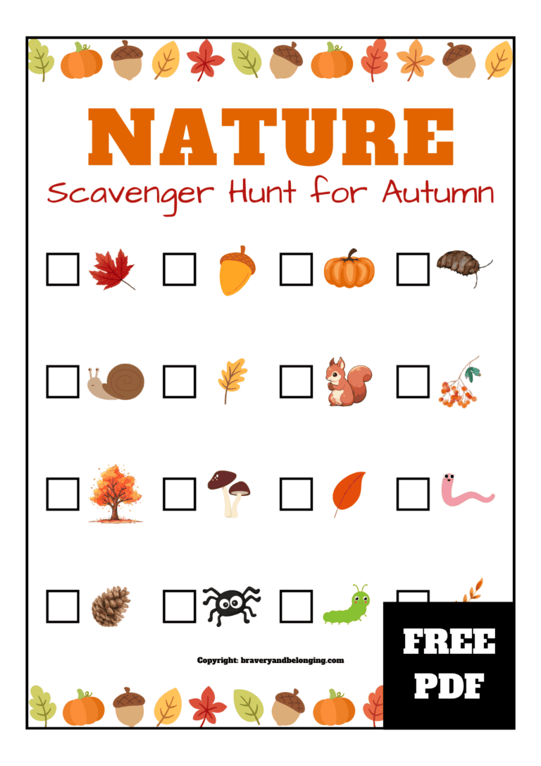 FREE Fall Scavenger Hunt Printable for Kids