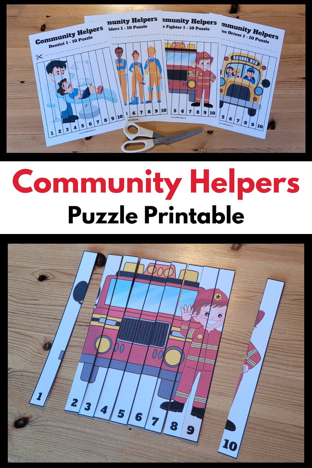 10 Community Helpers Puzzles Free Printable PDF