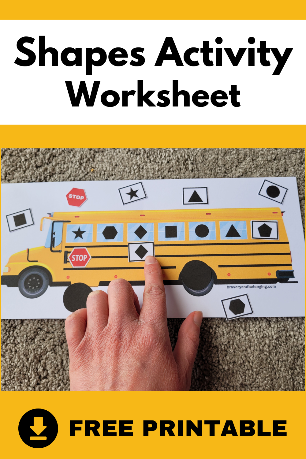 Bus Shapes Activity for Preschool [FREE Printable]