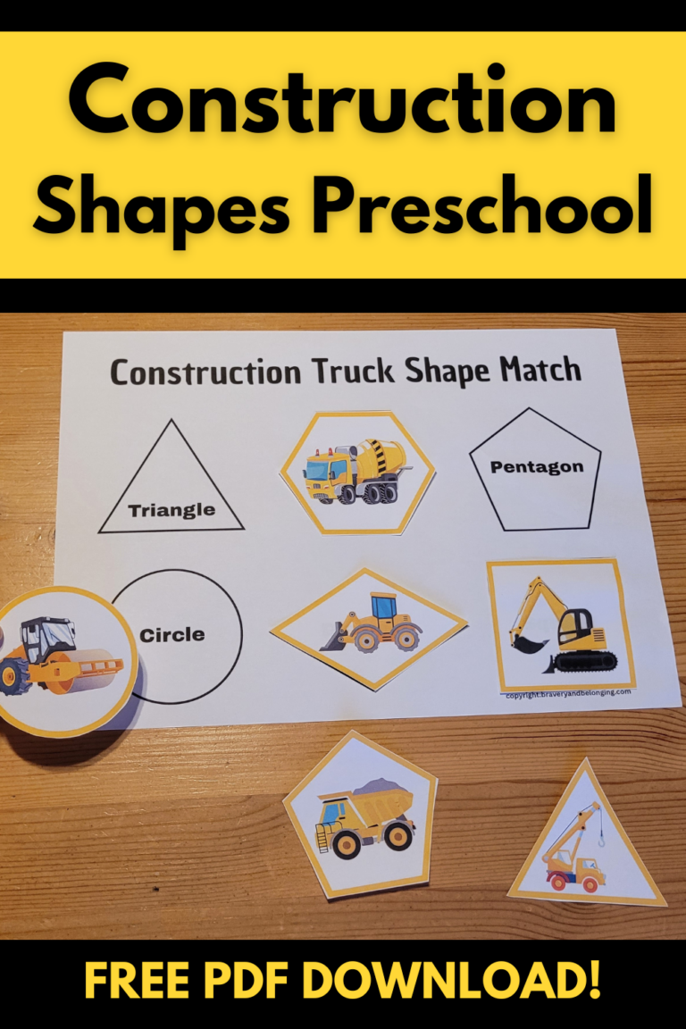 Construction Shapes Activity [Free Printable]