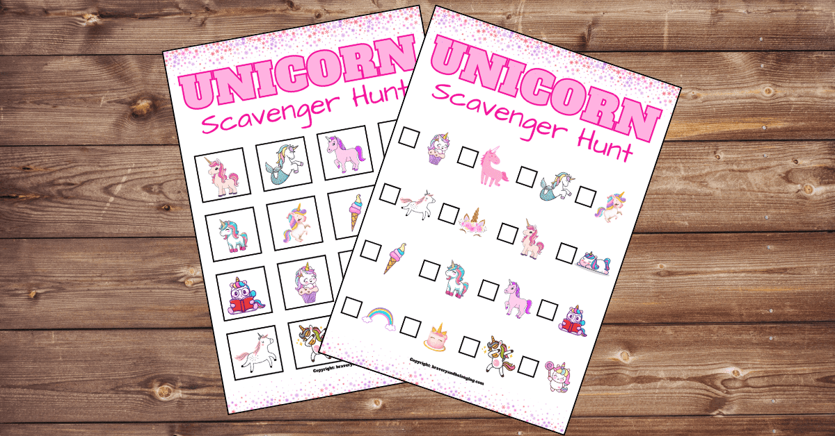 Unicorn Scavenger Hunt Free Printable