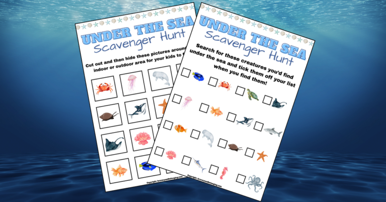 Image of my under the sea scavenger hunt for kids