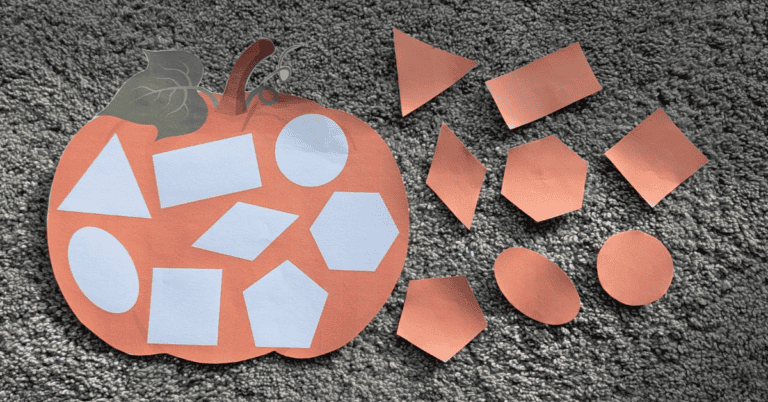 An image of my free pumpkin shape activity in use.