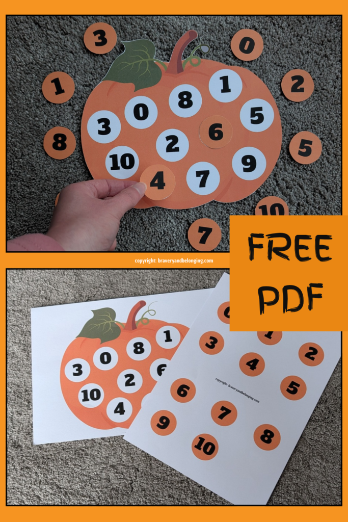 Pin text reads, free printable and shows an image of the printable as it is after printing and the printable cut out and in use.